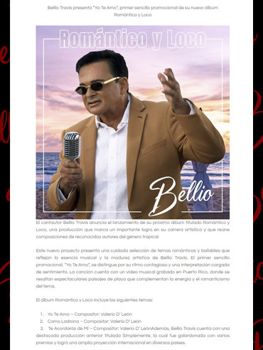 Revista Vida Brillante entrevista a Bellio