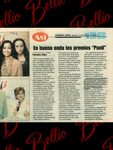 Hablan de Bellio y Premios Paoli